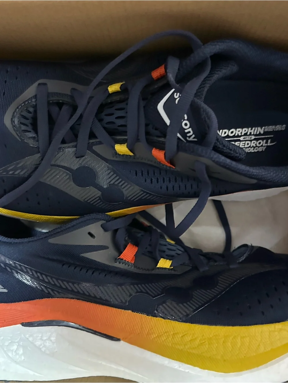 Saucony | Shoes | Saucony Navy Running Sneakers With Orange  display picture 1
